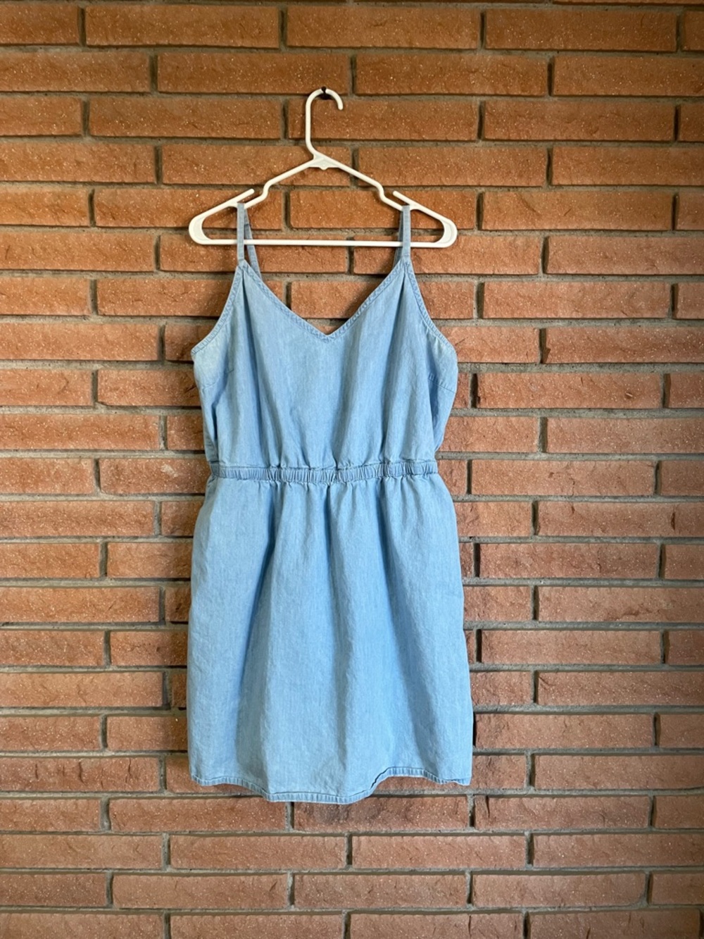Forever 21 Light Blue Denim Mini Dress with V-Neck